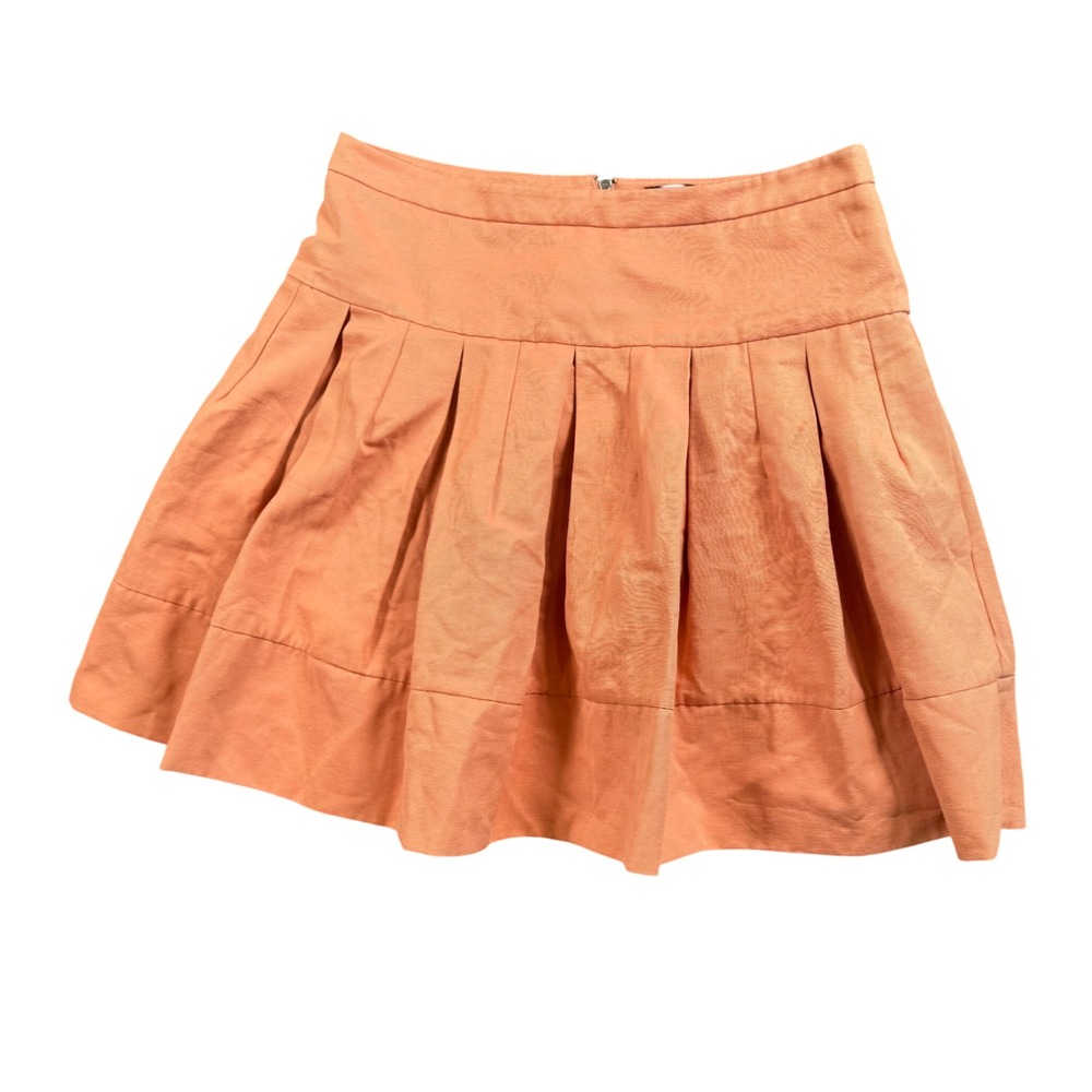BCBGMAXAZRIA Pleated Mini Skirt Womens S Blush Coquette Balletcore
